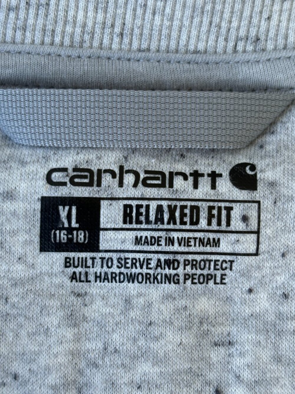 Carhartt Women’s Relaxed Fit 1/4 Zip Sweatshirt Heather Gray Speckled Size XL - Picture 2 of 6